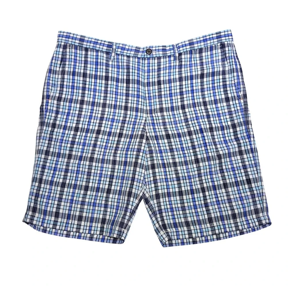 Tommy Bahama Plaid Shorts Size 40 Linen Tencel Blend Beach Preppy Golf Vacation